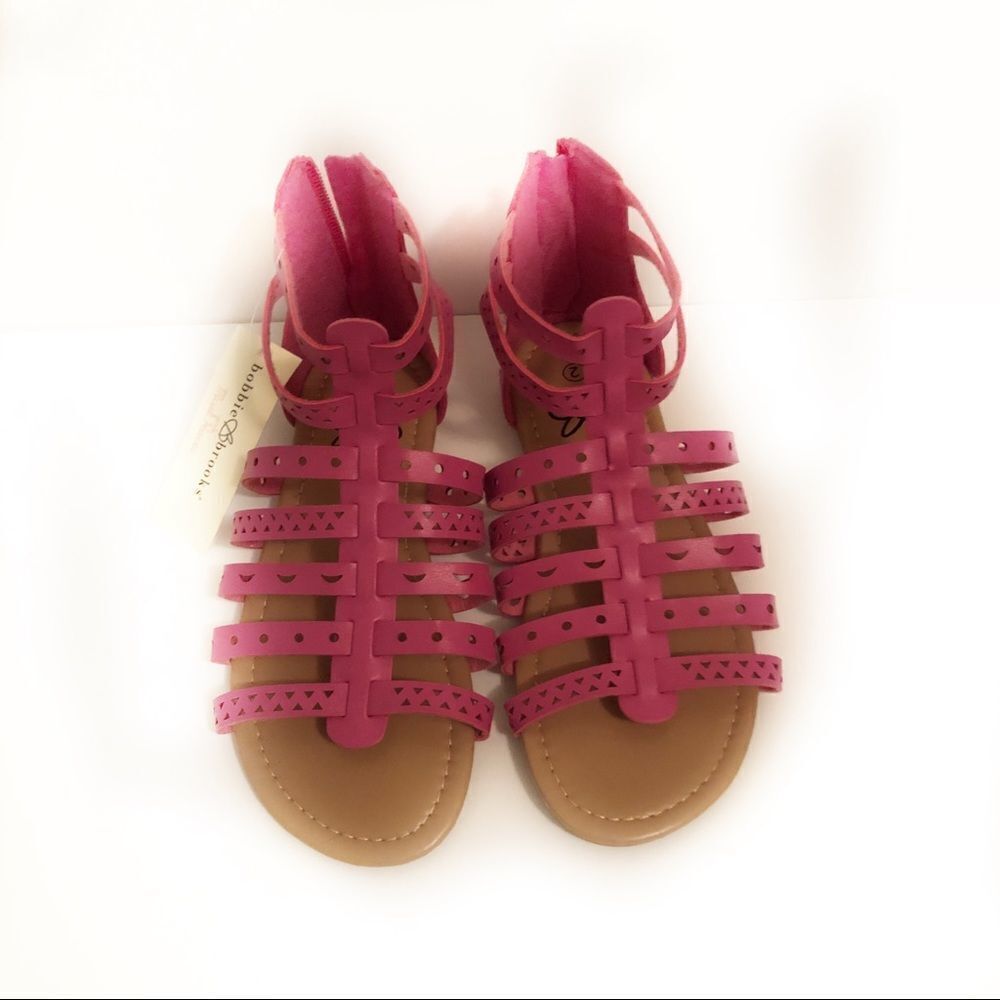 Hot pink Gladiator Sandals-Girls Size 2 BNWT‎